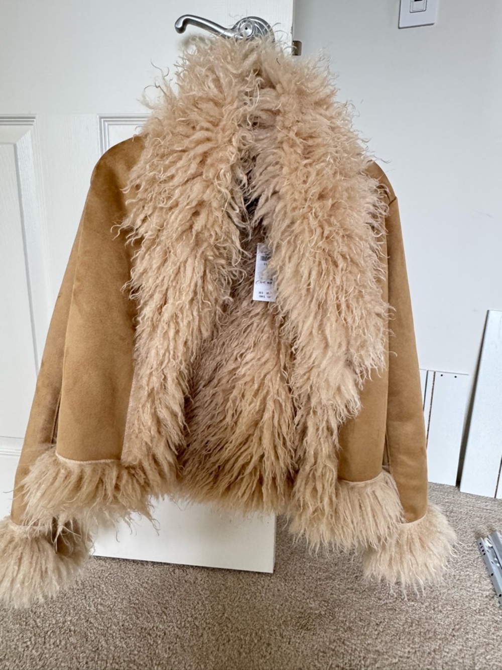 Hollister Camel Teddy Shearling Jacket